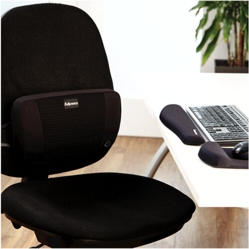 Fellowes Tapis souris avec repose-poignets Fellowes Plush Touch noir