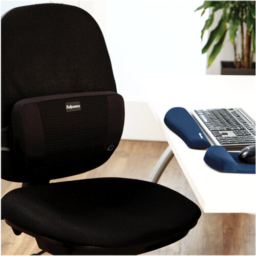 Fellowes Tapis souris avec repose-poignets Fellowes Plush Touch bleu