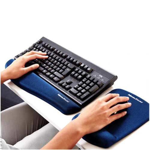 Fellowes Muismat met polssteun Fellowes Plush Touch blauw