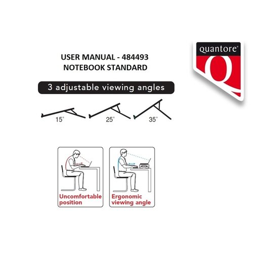 Quantore Laptopstandaard Quantore verstelbaar antraciet
