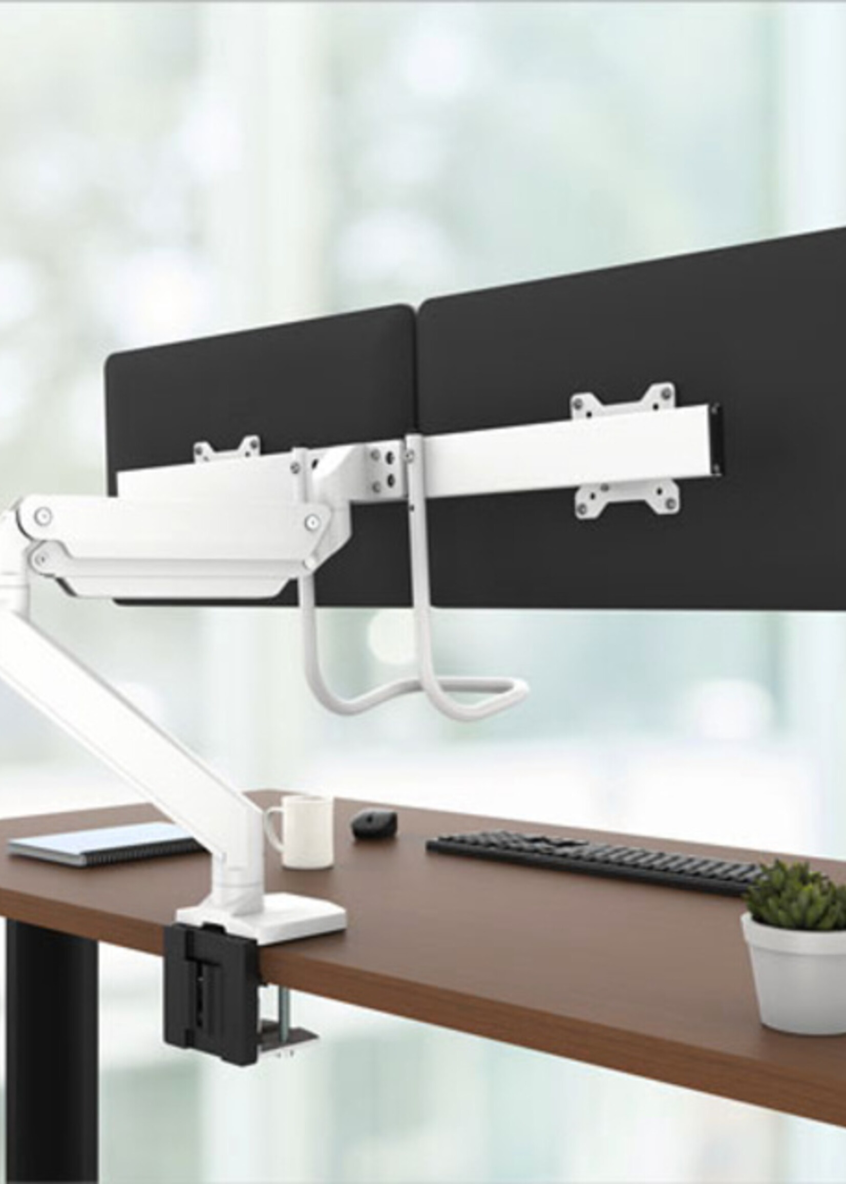 Fellowes Bras porte-écran double Eppa Crossbar blanc