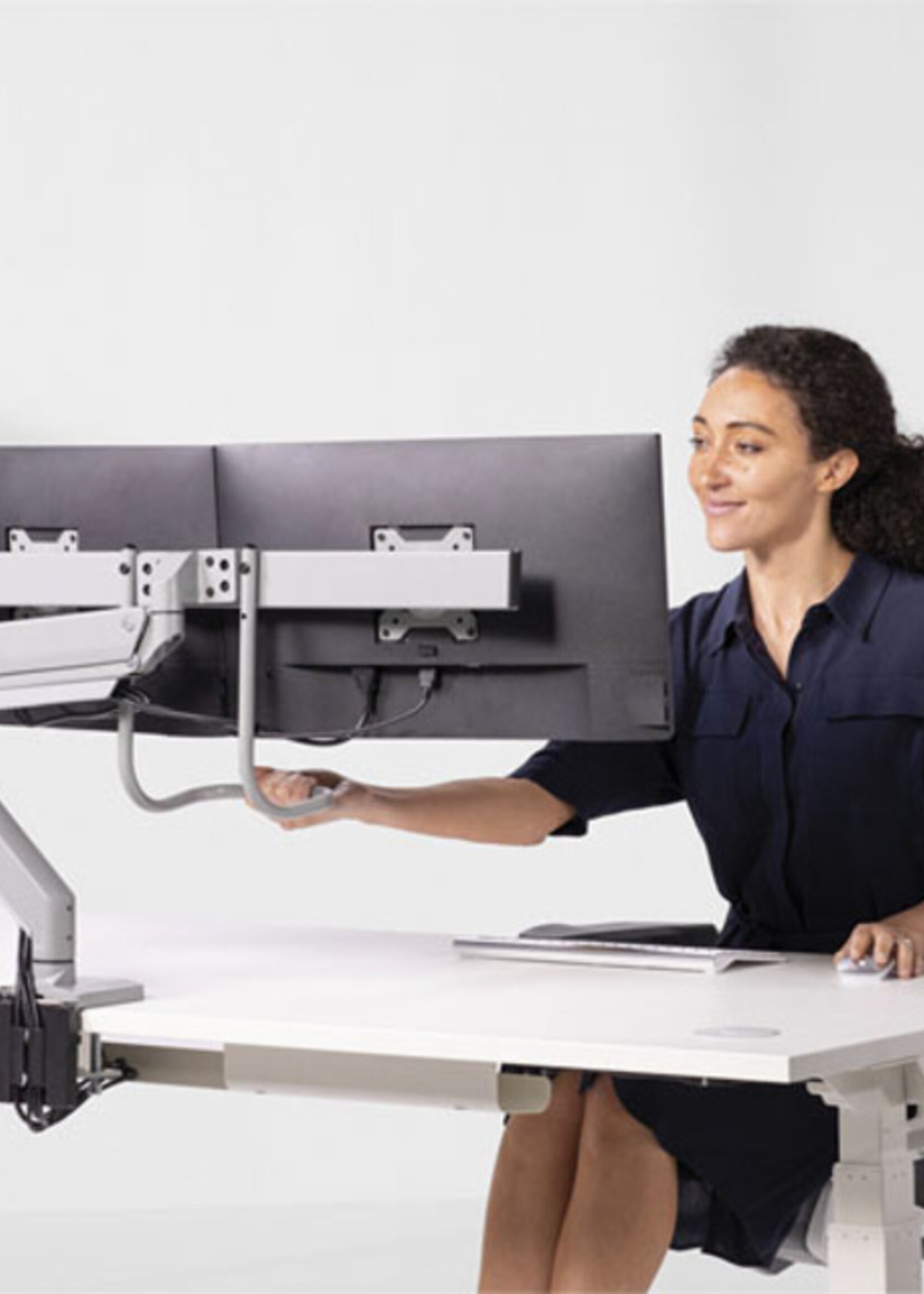 Fellowes Bras porte-écran double Eppa Crossbar argent