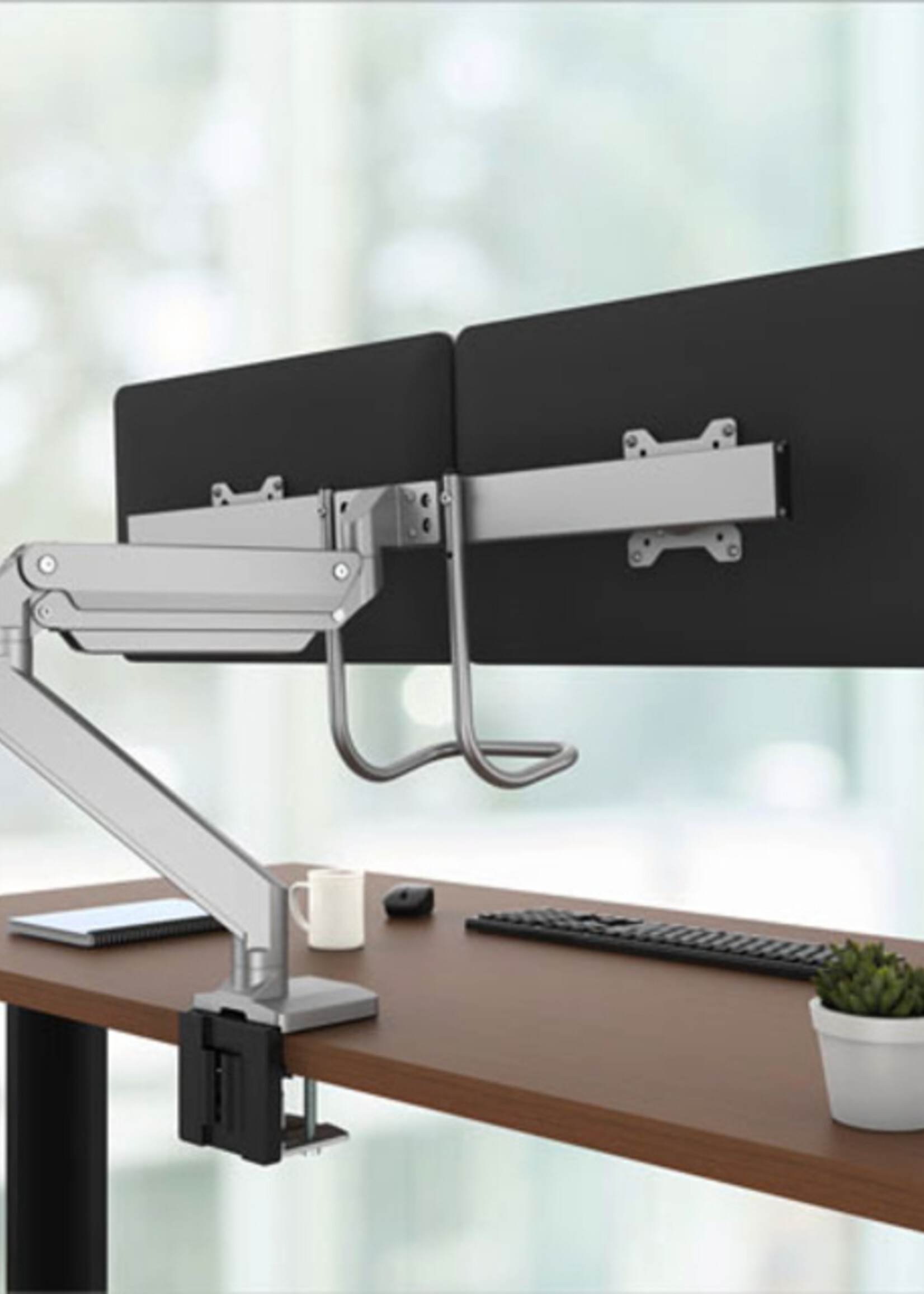 Fellowes Bras porte-écran double Eppa Crossbar argent