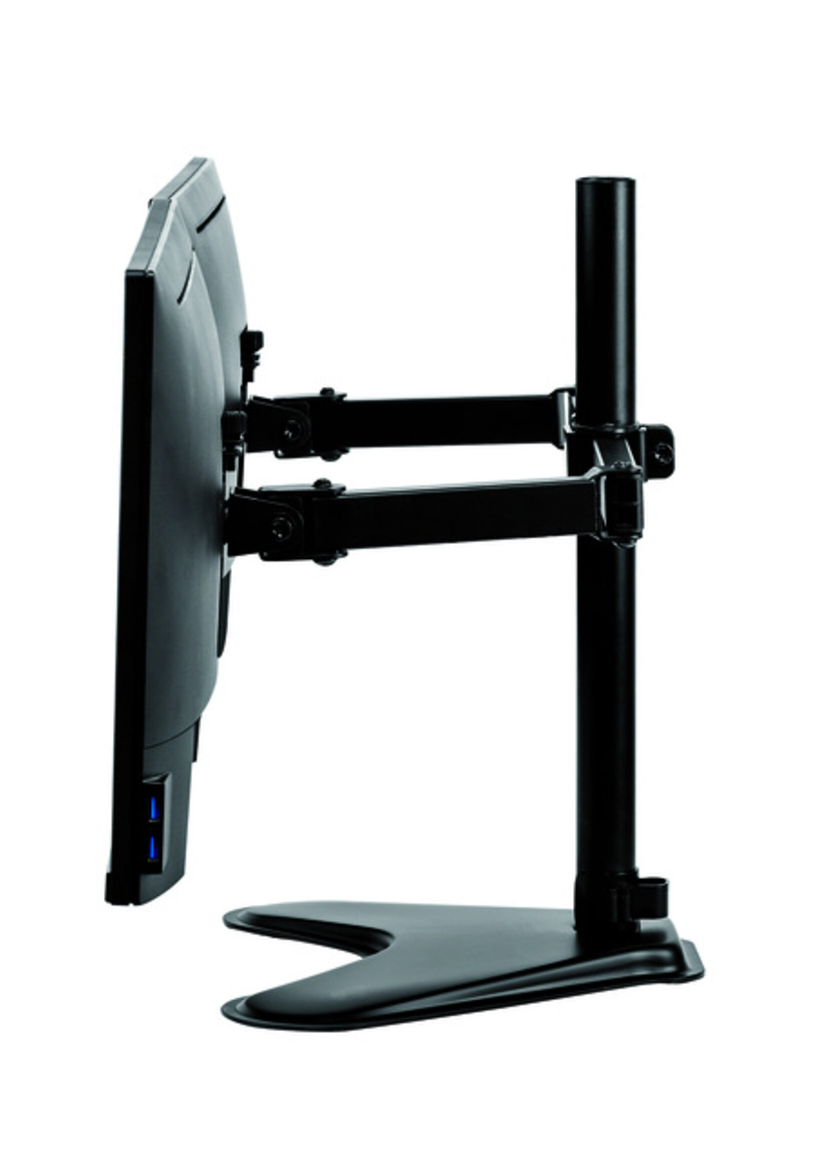 Fellowes Monitorarm Fellowes Seasa dubbel horizontaal vrijstaand zwart