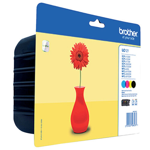 Brother Inktcartridge Brother LC-121VALBP zwart + 3 kleuren