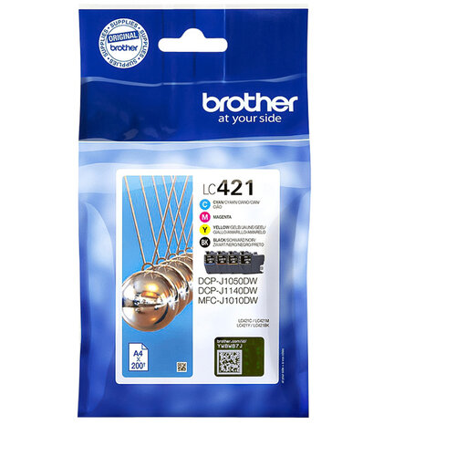 Brother Inktcartridge Brother LC-421 zwart + 3 kleuren