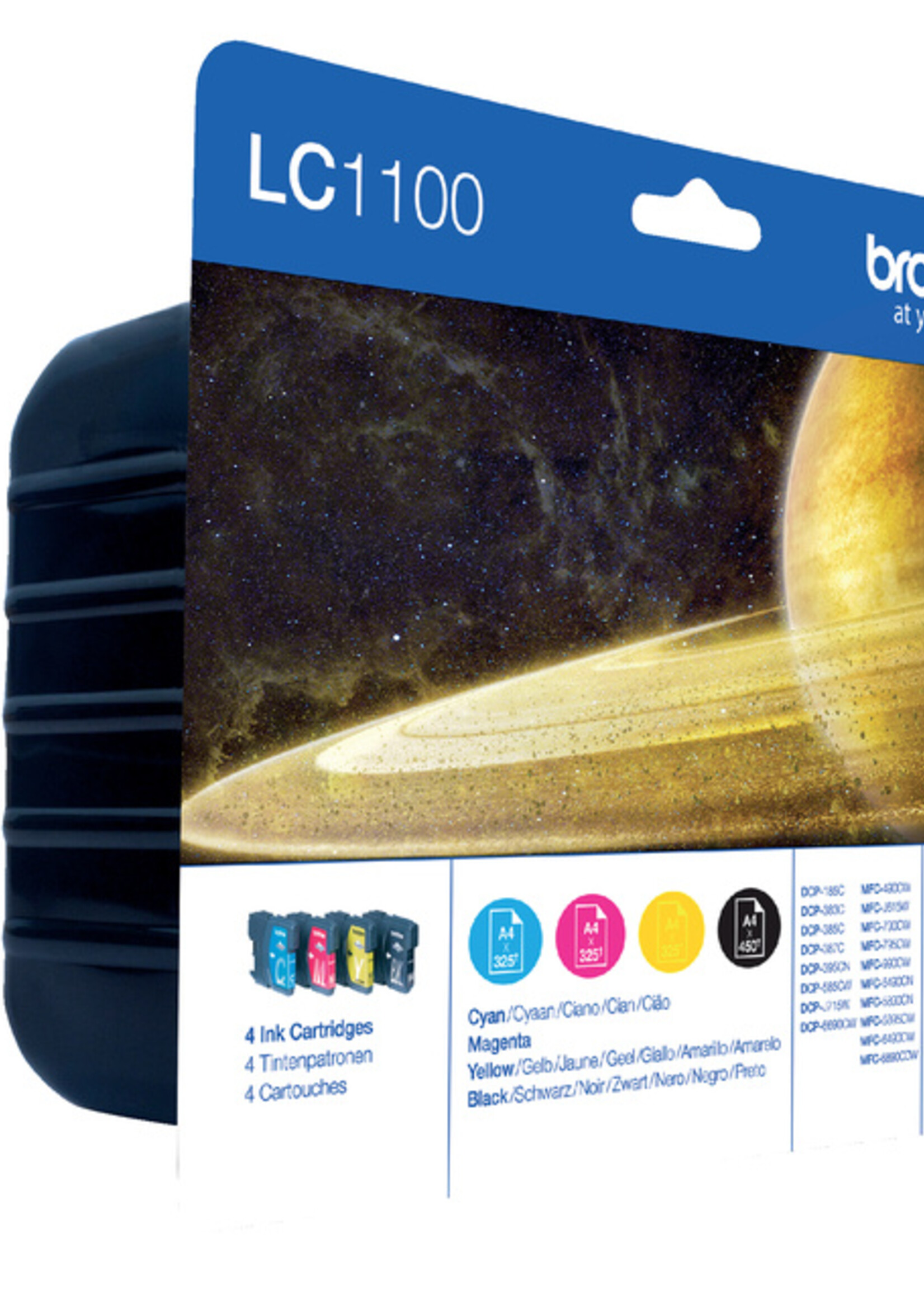 Brother Inktcartridge Brother LC-1100VALBP zwart + 3 kleuren