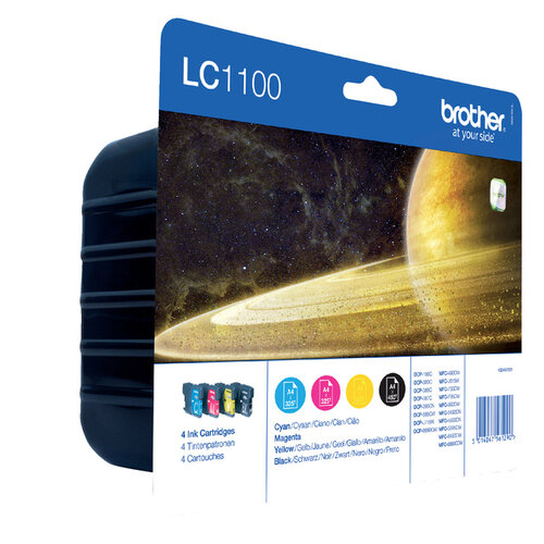 Brother Inktcartridge Brother LC-1100VALBP zwart + 3 kleuren