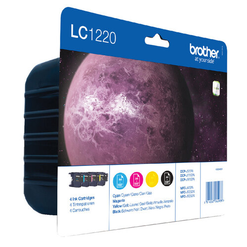 Brother Inktcartridge Brother LC-1220VALBP zwart + 3 kleuren