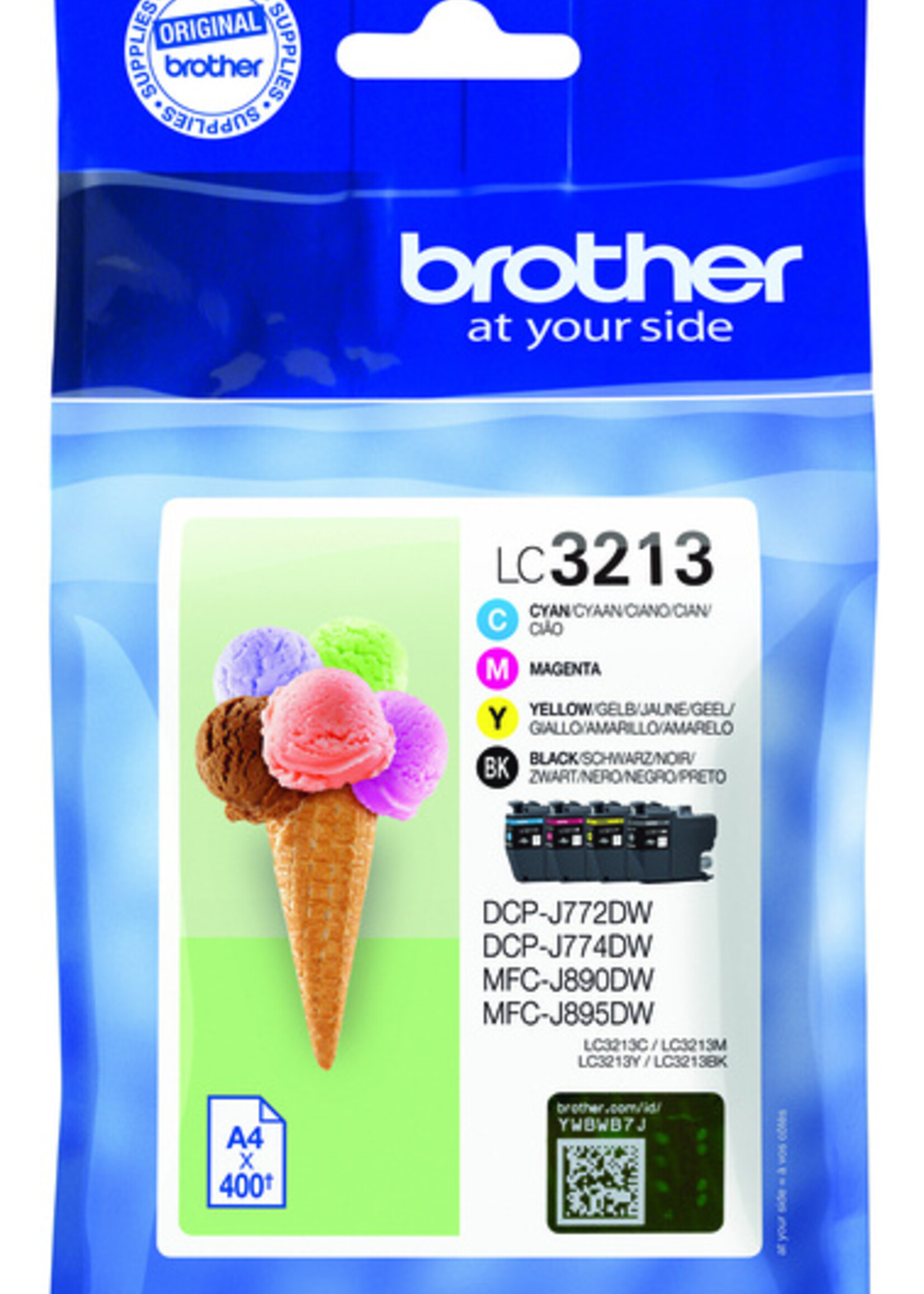 Brother Cartouche d’encre Brother LC-3213 noir + 3 couleurs