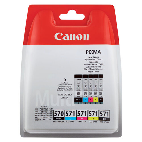 Canon Inktcartridge Canon PGI-570 + CLI-571 2x zwart + 3 kleuren