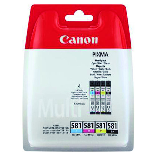 Canon Inktcartridge Canon CLI-581 zwart + 3 kleuren
