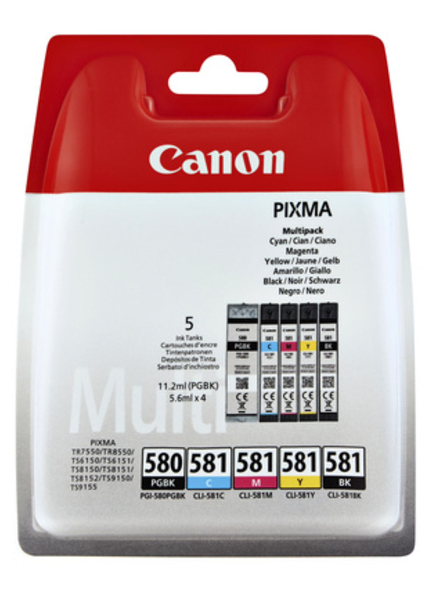 Canon Cartouche d’encre Canon PGI-580+CLI-581 2xnoir + 3couleurs