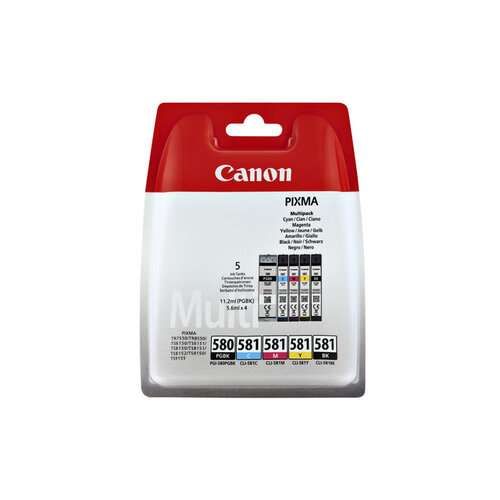 Canon Inktcartridge Canon PGI-580 + CLI-581 2x zwart + 3 kleuren