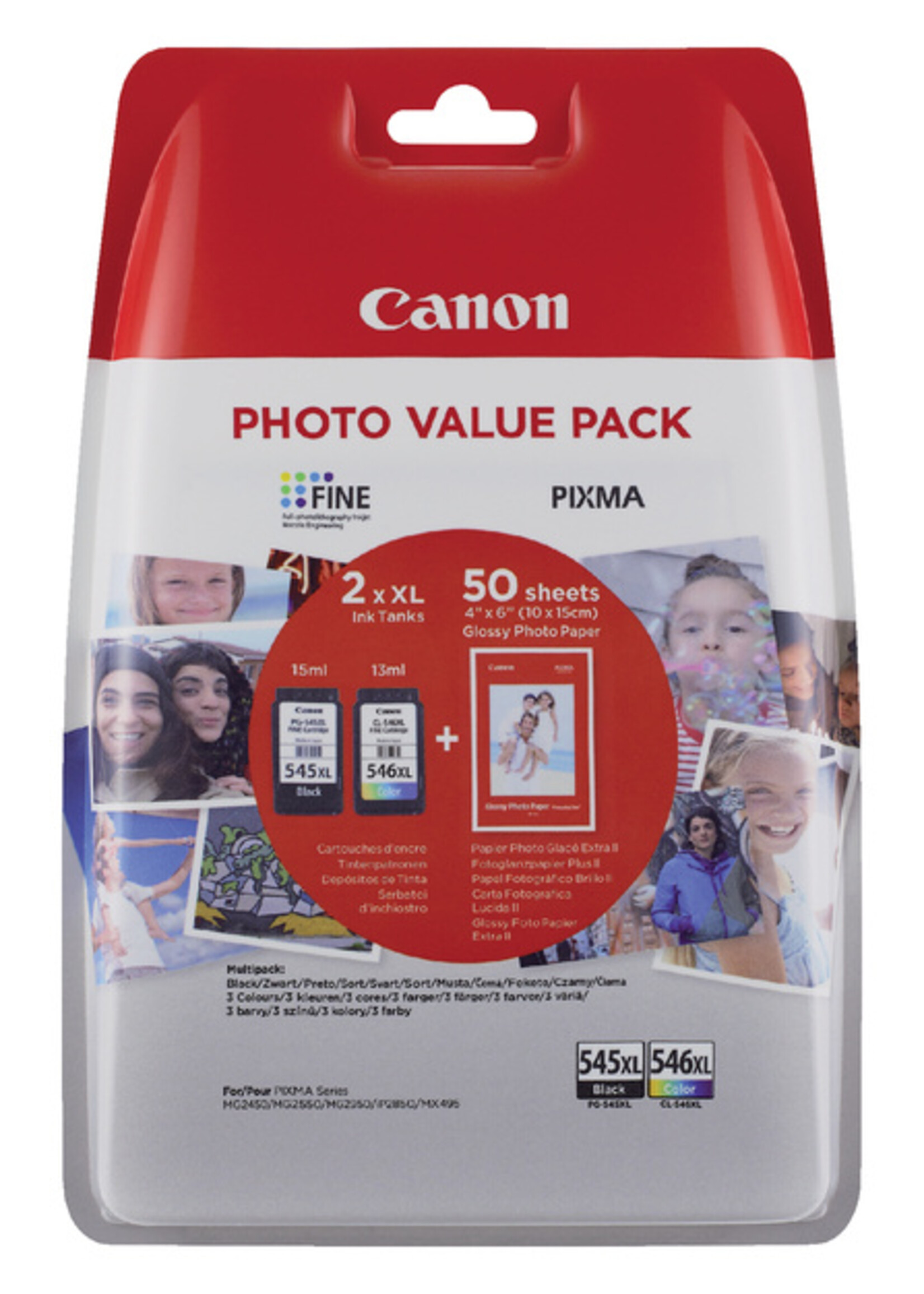 Canon Cartouche d'encre Canon PG-545XL + CL-546XL noir+couleur