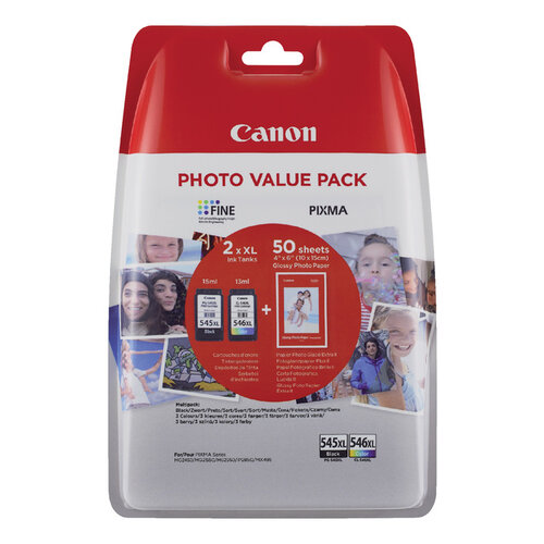 Canon Cartouche d'encre Canon PG-545XL + CL-546XL noir+couleur