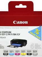 Canon Cartouche d’encre Canon PGI-550 CLI-551 noir+5 couleurs