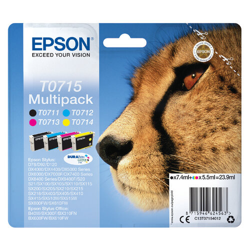 Epson Cartouche d’encre Epson T0715 noir+3 couleurs