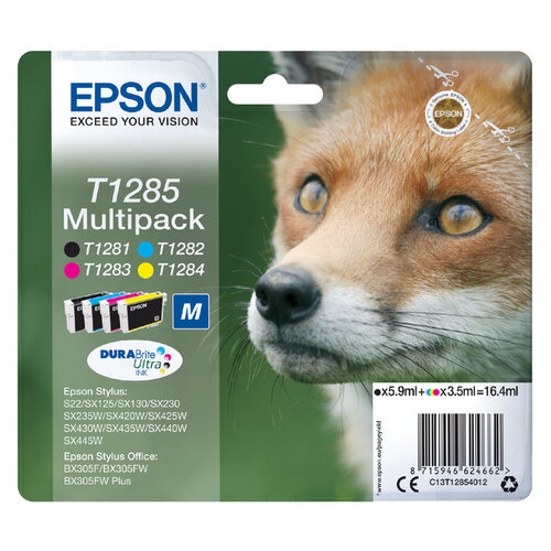 Epson Inktcartridge Epson T1285 zwart + 3 kleuren