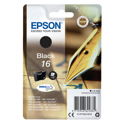 Epson Inktcartridge Epson 16 T1621 zwart