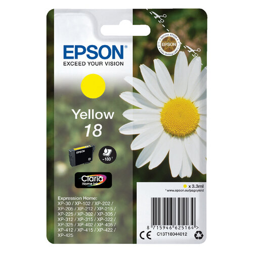 Epson Cartouche d’encre Epson 18 T1804 jaune