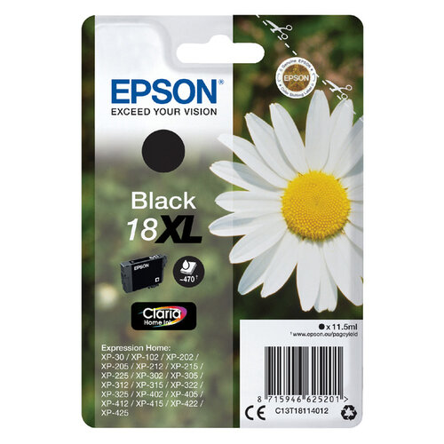 Epson Cartouche d’encre Epson 18XL T1811 noir