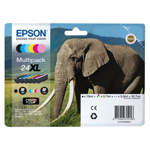 Epson Inktcartridge Epson 24XL T2438  zwart + 5 kleuren HD