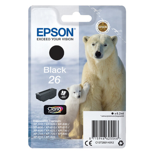 Epson Cartouche d’encre Epson 26 T2601 noir
