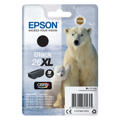 Epson Inktcartridge Epson 26XL T2621 zwart HC