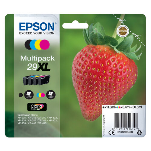 Epson Inktcartridge Epson 29XL T2996 zwart + 3 kleuren HC