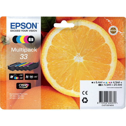 Epson Inktcartridge Epson 33 T3337 2x zwart + 3 kleuren