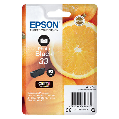Epson Cartouche d’encre Epson 33 T3341 photo noir