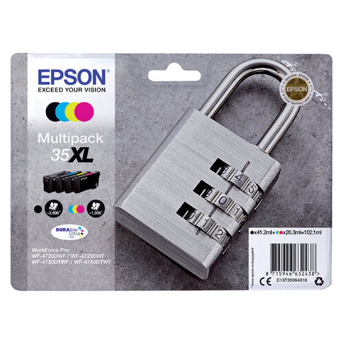 Epson Inktcartridge Epson 35XL T3596 zwart + 3 kleuren HC