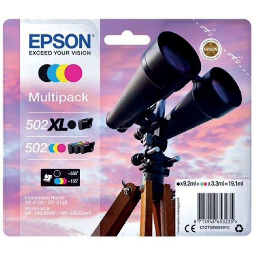 Epson Inktcartridge Epson 502XL 502 T02W9 zwart + 3 kleuren