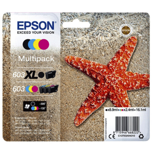 Epson Inktcartridge Epson 603 T03A9 zwart XL+ 3 kleuren