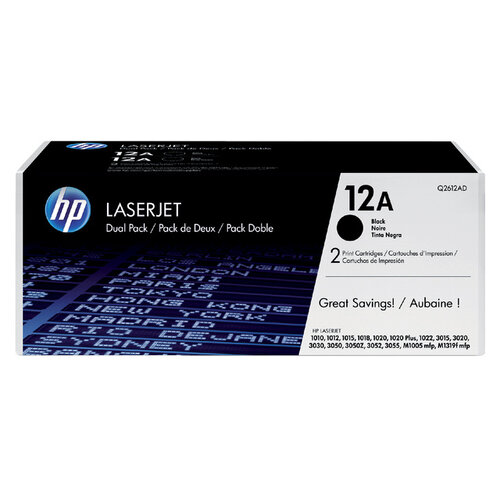 HP Cartouche toner HP Q2612A 12A noir 2x