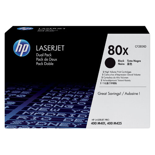 HP Cartouche toner HP CF280XD 80X noir HC 2x
