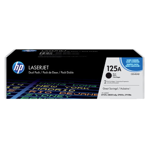 HP Tonercartridge HP CB540AD 125A zwart 2x