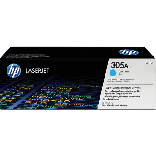 HP Tonercartridge HP CE411A 305A blauw