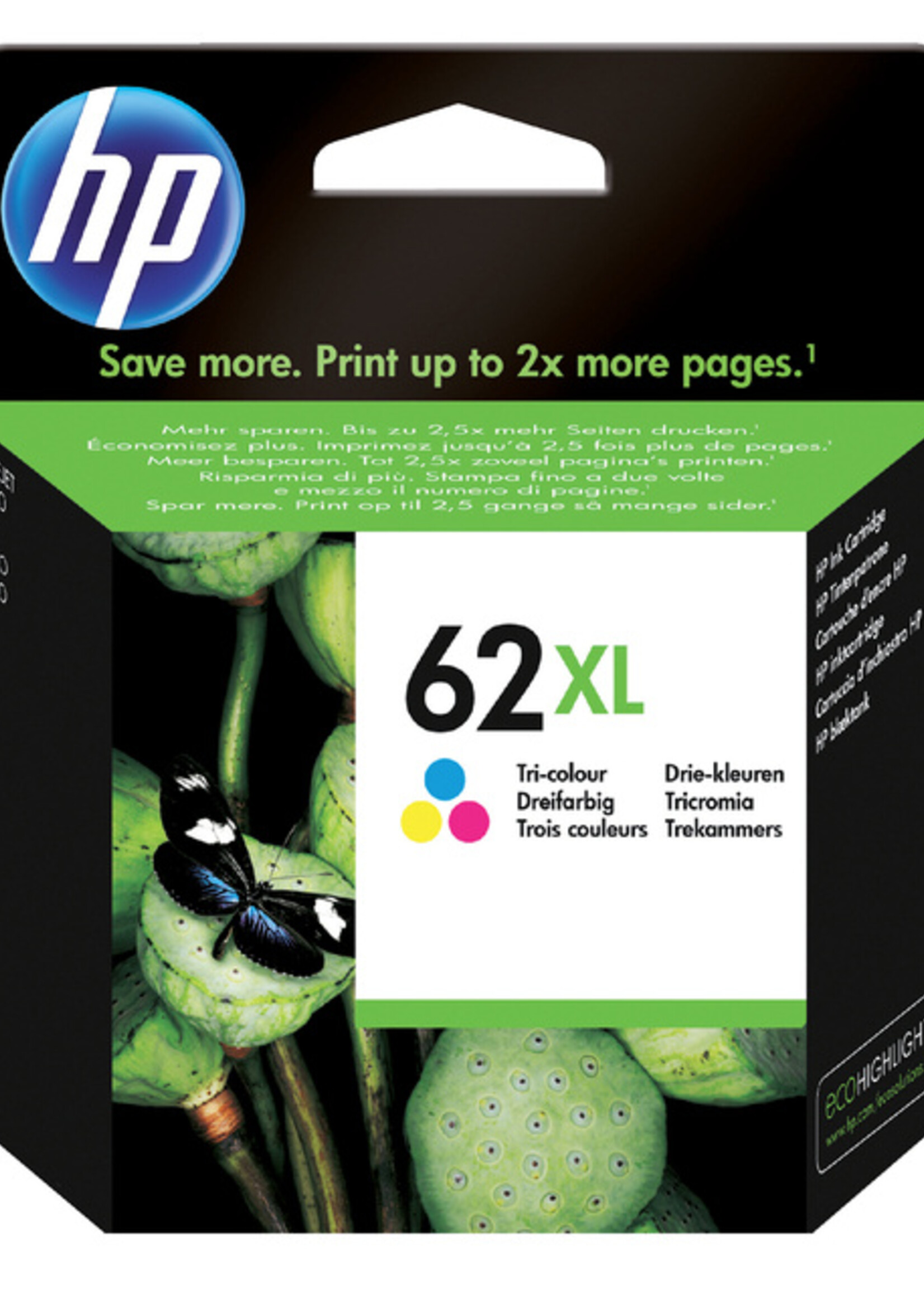 HP Cartouche d’encre HP C2P07AE 62XL couleur HC