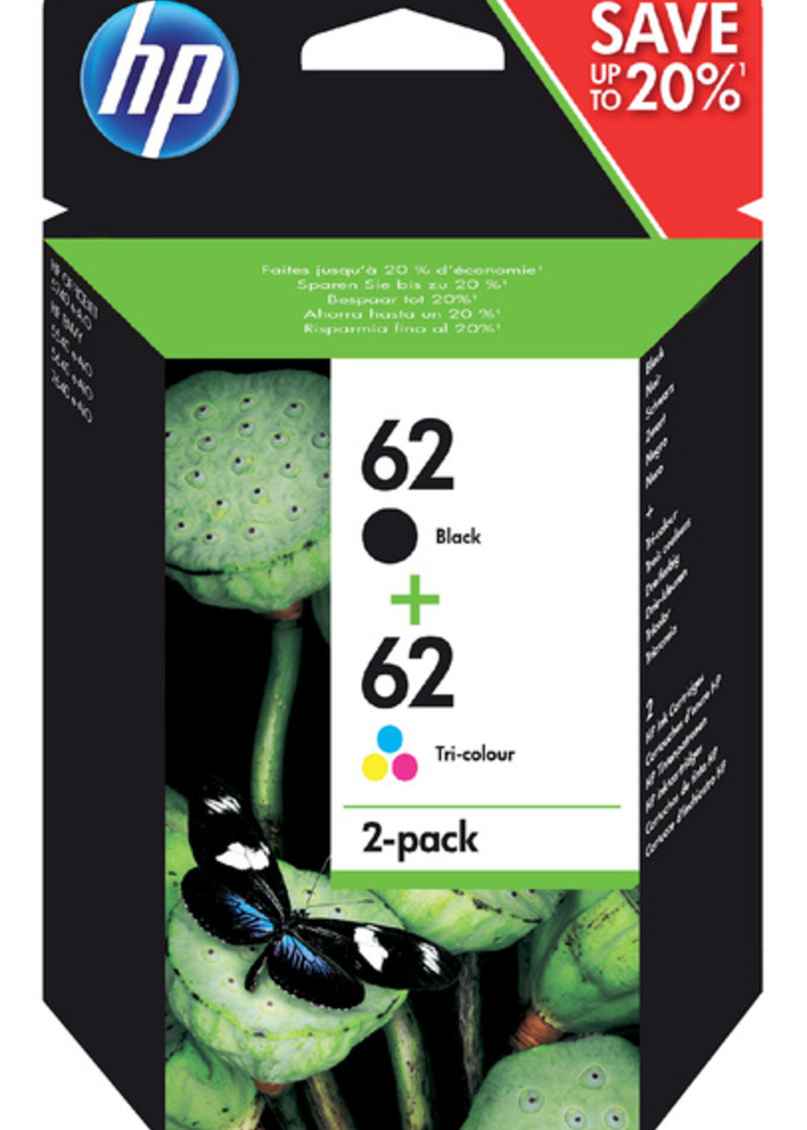 HP Inktcartridge HP N9J71AE 62  zwart + kleur