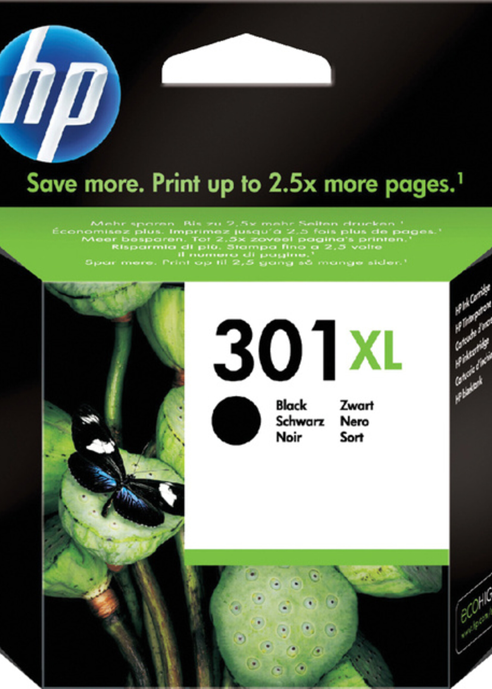 HP Inktcartridge HP CH563EE 301XL zwart HC