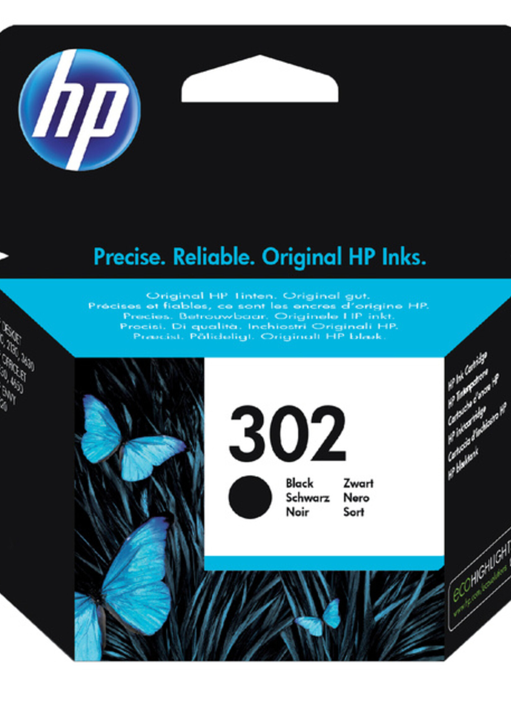 HP Cartouche encre HP F6U66AE 302 noir