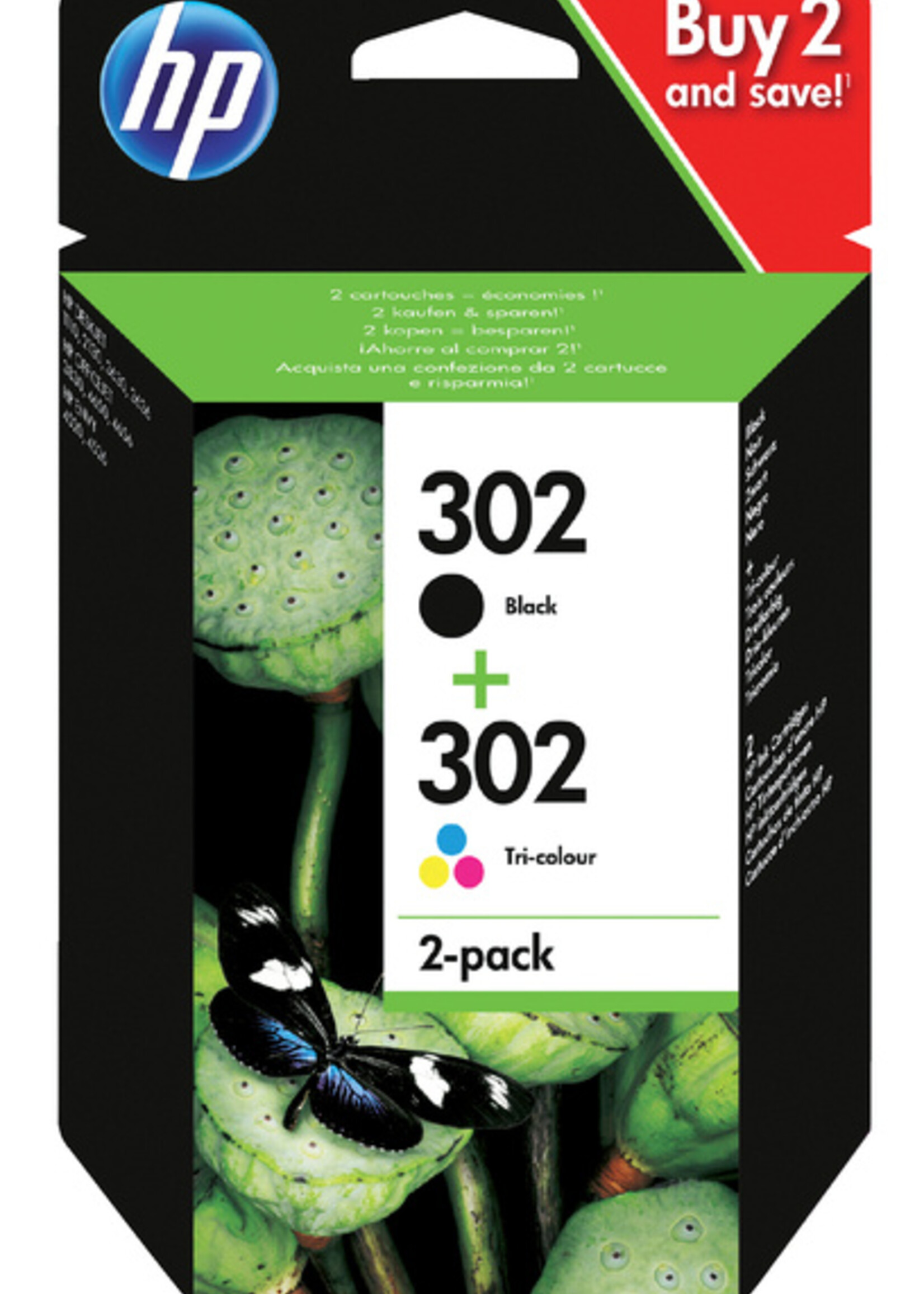 HP Cartouche d’encre HP X4D37AE 302 noir+couleur