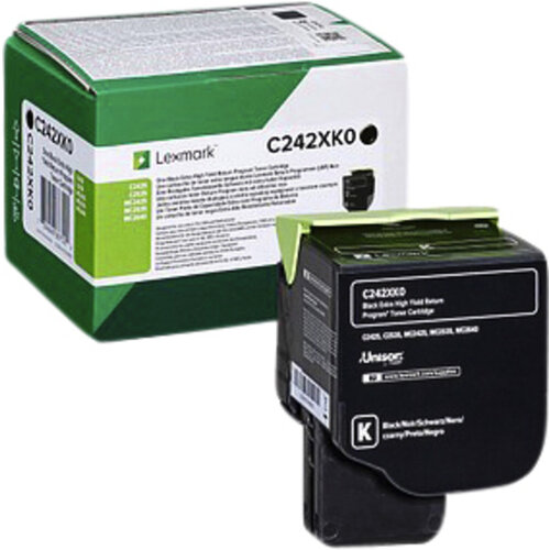 Lexmark Tonercartridge Lexmark C242XK0 zwart