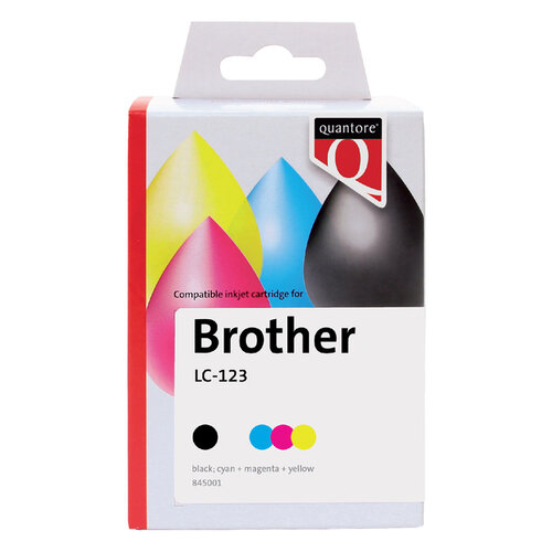 Quantore Inktcartridge Quantore alternatief tbv Brother LC-123 zwart + 3 kleuren