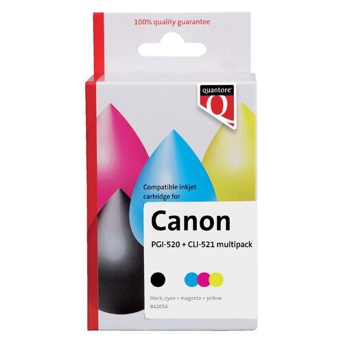 Quantore Cartouche d’encre Quantore Canon PGI-522 CLI-521 2x noir+3 couleurs