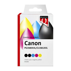 Cartouche d'encre Quantore Canon CLI-580XXL CLI-581XXL 2x noir+3 couleurs