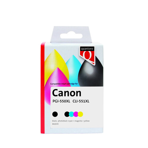 Quantore Inktcartridge Quantore alternatief tbv Canon PGI-550XL CLI-551XL zwart + 4 kleuren