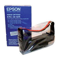 Ruban Epson S015245 pour ERC38 nylon noir/rouge